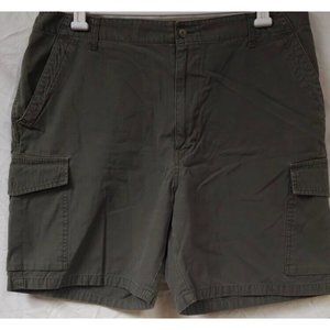 FieldMaster Men Size 34 Green Cargo Khaki Hike Fish Outdoor Shorts 8" Inseam